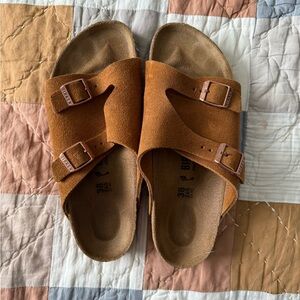 Birkenstock Zurich Suede Leather Sandals in Mink / EU 38 Medium/Narrow  🤎